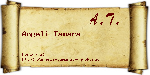 Angeli Tamara névjegykártya